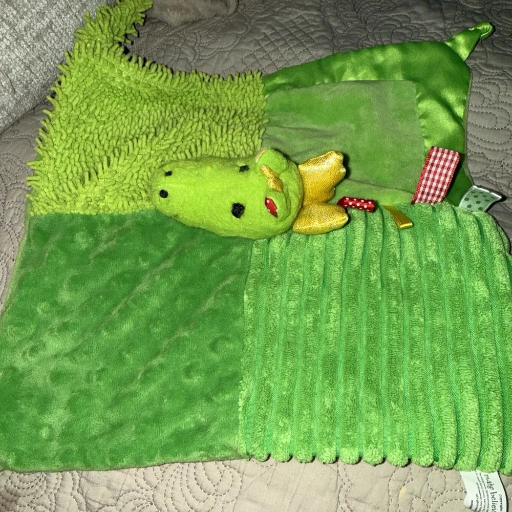 Green Dragon Lovey Security Baby Blanket Toy Make Believe Ideas